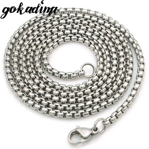 GOKADIMA las mujeres Cadena de acero inoxidable de los hombres collar de accesorios de joyería cadena al por mayor WN324 ► Foto 1/6