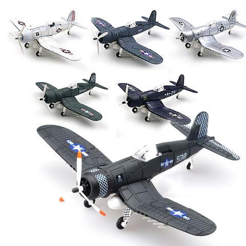1/48 escala montar modelo de combate juguetes juegos de herramientas Flanker aviones de combate Diecast pirata basa F4U Color al azar ► Foto 1/6