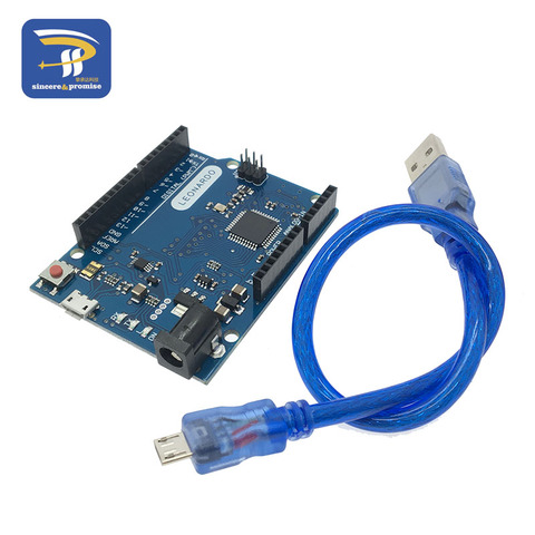 Leonardo R3-Placa de desarrollo Atmega32u4, microcontrolador con Cable USB, Compatible con Arduino DIY, Kit de iniciación ► Foto 1/6