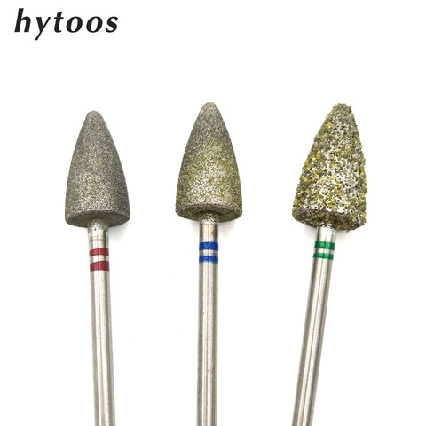 HYTOOS-brocas de diamante para pedicura #60 #130 #180, brocas rotativas de 3/32 pulgadas para manicura, accesorios para el cuidado de los pies ► Foto 1/6