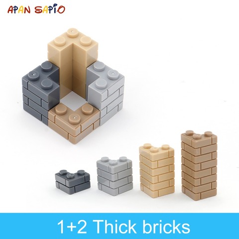 Bloques de construcción DIY de pared gruesa para niños, 60 uds., figuras de bloques de 1 + 2 puntos, tamaño creativo educativo Compatible con lego, juguetes para niños ► Foto 1/6