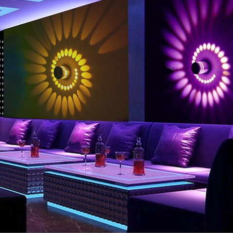 RGB agujero espiral LED lámpara de pared efecto lámpara de pared con control remoto colorido Wandlamp para fiesta Bar Lobby KTV decoración del hogar ► Foto 1/6