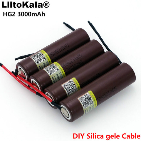 1-10 piezas Liitokala para HG2 18650 3000 mAh cigarrillo electrónico con batería recargable de alta-baja 30 a alta corriente + línea de bricolaje ► Foto 1/3