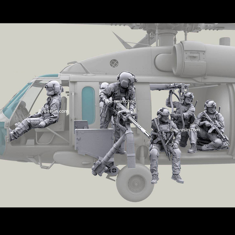 1/35 HH-60G Pave Hawk helicóptero conjunto de tripulación, soldado modelo de resina GK, temática militar moderna, sin montar y kit sin pintar ► Foto 1/6