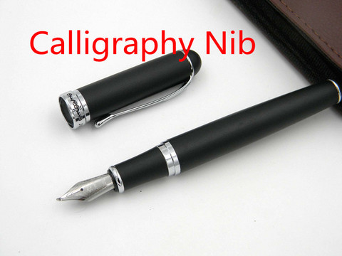 JINHAO-pluma estilográfica para caligrafía, producto negro mate, adorno plateado, X750 ► Foto 1/6