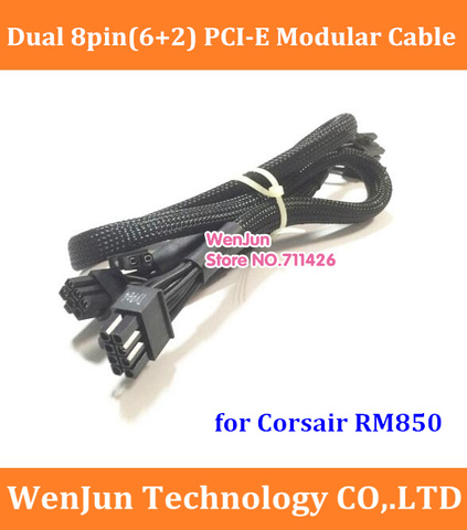 PSU de alta calidad 8 pines a doble 8 pines (6 + 2) PCI-E Cable de alimentación modular para Corsair RM850 PSU modular ► Foto 1/3