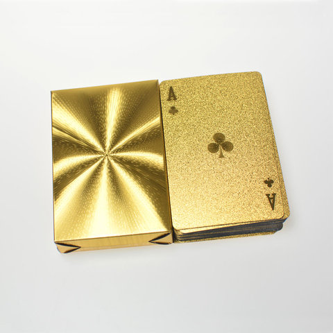 Alta calidad 1 Conjunto chapado en oro tarjetas impermeable tarjeta Colección de Edición limitada de Poker regalo creativo ► Foto 1/6