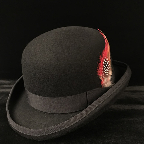 100% Espana fieltro de lana Derby sombrero de las mujeres de los hombres vestido de esmoquin traje Steampunk Derby tapa 4 tamaño S, M, L, XL ► Foto 1/6