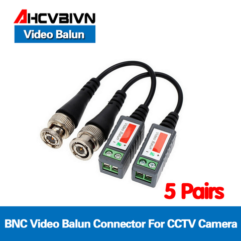 10 Uds ABS de plástico de vídeo CCTV Balun accesorios pasivos transceptores de fibra óptica 2000ft distancia UTP Balun BNC Cable CAT5 Cable ► Foto 1/5