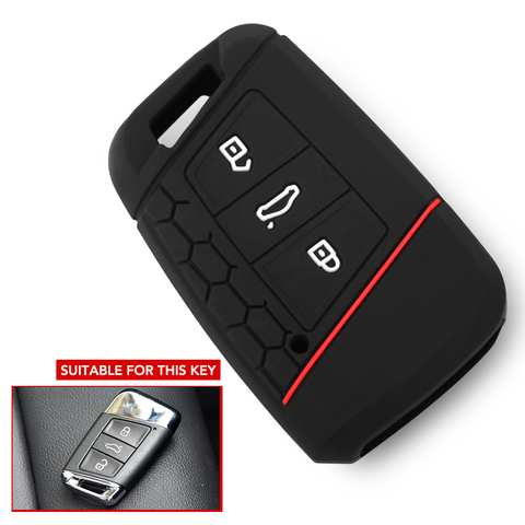 Funda de llaves de silicona para VW PASSAT B8 Kodiaq para Skoda Superb A7 2015, 2016, 2017, 2022, 2022, 2022 carcasa para mando a distancia sin llave piel titular ► Foto 1/5