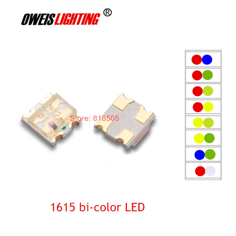 50 Uds 0805 SMD LED 1615 bicolor LED 2 colores rojo + verde/R + azul/R + Amarillo/R + YELLOWGREEN / R + blanco ► Foto 1/5