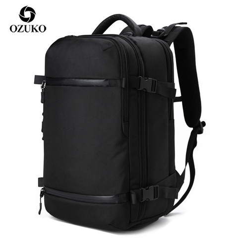 OZUKO-mochila multifuncional de viaje para hombre y mujer, morral de equipaje con USB de gran capacidad, resistente al agua para ordenador portátil ► Foto 1/1