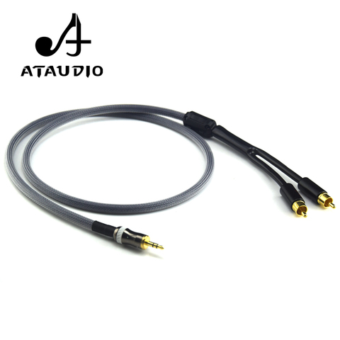ATAUDIO-Cable estéreo Hifi de 3,5mm a 2rca, conector 6N OFC de 3,5mm a 2 RCA macho ► Foto 1/6