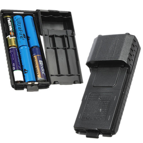 BaoFeng-caja de pilas AA para walkie-talkie, carcasa portátil de color negro extendido, 6x, para UV5R, UV5RB, UV5RE ► Foto 1/5