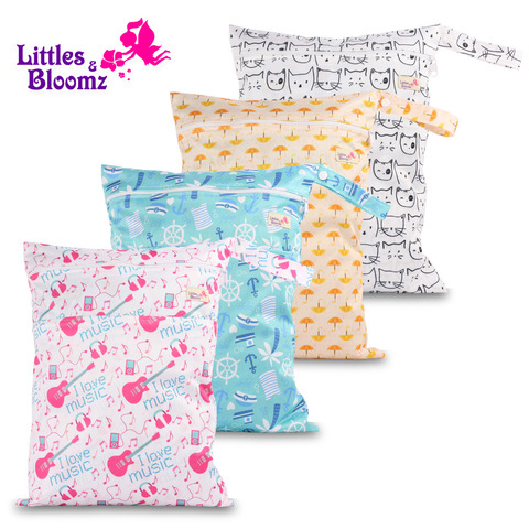 [Littles & Bloomz]-pañal reutilizable lavable, bolsa húmeda con dos bolsillos, diseño de moda, impermeable, para nadar, bolsillos dobles, bolsa húmeda ► Foto 1/6