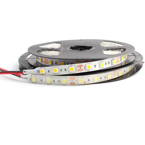 Tira de luces LED RGB de 12 V, no impermeable, 60Led/m, 5050 RGB, 1M, 5M, cinta de diodos Flexible de 12 V, luz de fondo de TV ► Foto 1/6