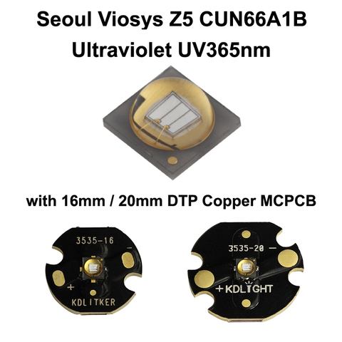 Seul Viosys-emisor de luz ultravioleta UV, 365nm, serie Z5, CUN66A1B, con KDLITKER, DTP, cobre, MCPCB, 1 ud. ► Foto 1/6