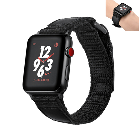 Correa de nailon para Apple watch, 44mm, 40mm, 42mm y 38mm, accesorios, pulsera deportiva, iWatch serie 3, 4, 5, se, 6 ► Foto 1/6