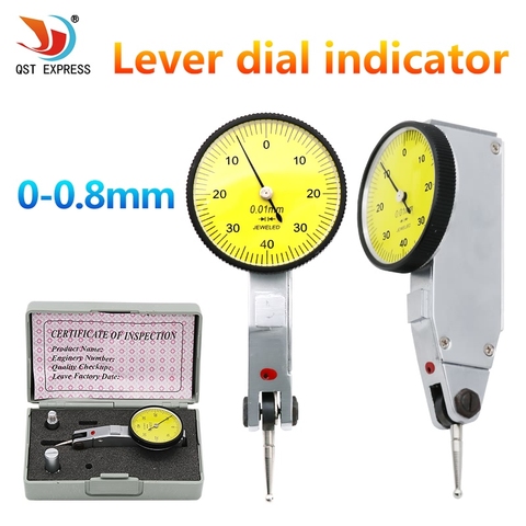 Indicador de Dial QSTEXPRESS 0mm 0,01 indicador de prueba de dial 0,8mm Indicador de dial indicador ► Foto 1/6