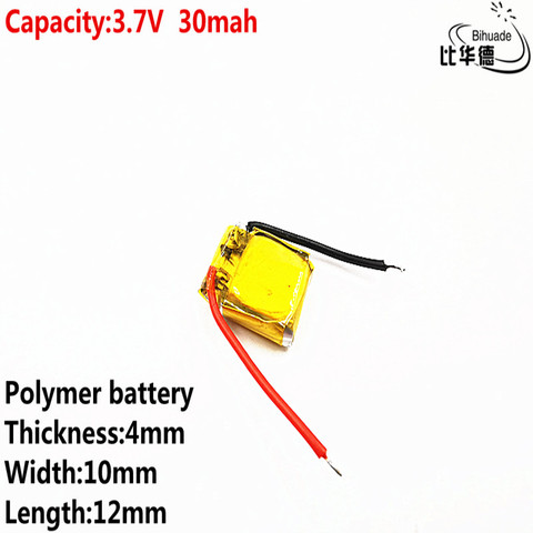 Batería de polímero de litio de 3,7 v de buena calidad, batería de 30mah 401012, adecuada para auriculares I7 bluetooth, MP3 y MP4 ► Foto 1/4