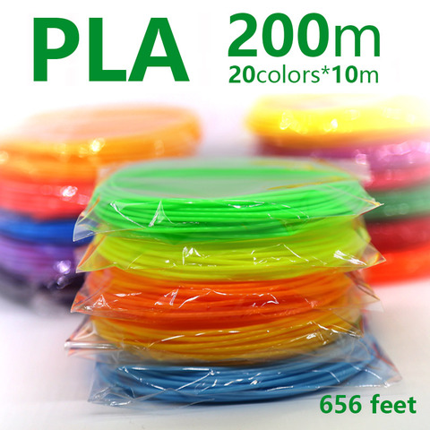 Filamento de pluma 3d ABS/PLA, 1,75mm, 200m/100m, 20 colores, bolígrafos 3d perfectos, plástico de seguridad ambiental, regalo de cumpleaños, precio más bajo ► Foto 1/1