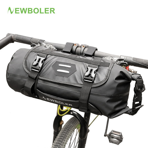 NEWBOLER-Bolsa tubular para bicicleta, cesto para manillar frontal impermeable, ciclismo, marco frontal, serón, accesorios para bici ► Foto 1/6