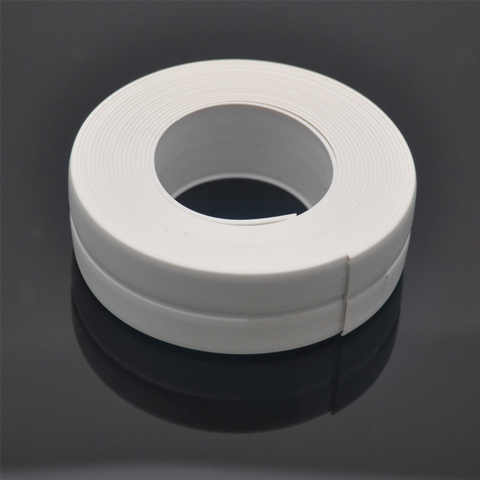 1 rollo de cinta de sellado de pared de baño de PVC a prueba de agua con cinta adhesiva para fregadero 3,2 m ► Foto 1/4