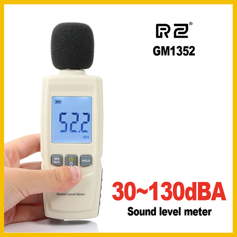 RZ Mini nivel de sonido metros Decibel meter registrador de ruido de Audio detector Digital de diagnóstico-Herramienta de micrófono GM1352 ► Foto 1/6