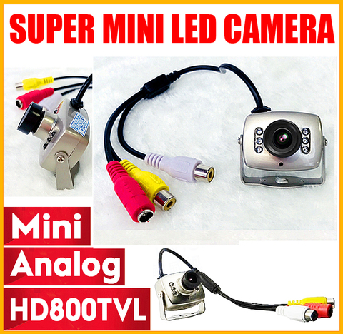 Mini cámara de vigilancia de Metal HD para interiores, micrófono de Audio para interior, Cctv, visión nocturna infrarroja de 6led, vídeo pequeño analógico a Color, 800TVL ► Foto 1/6