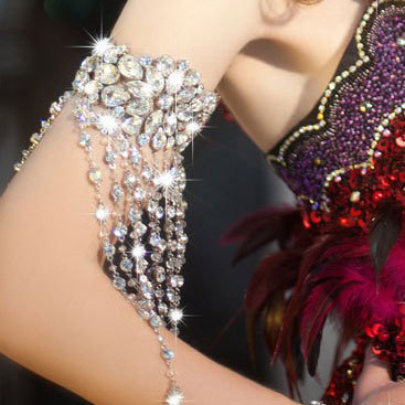 Pulsera nupcial para mujer, brazalete de cristal, joyería, cadena para brazo, accesorios de vestido de novia, novedad ► Foto 1/5