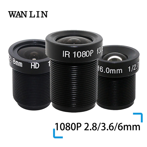 WANLIN 1080P 2,8/3,6/6mm CCTV lente de la cámara de seguridad de la lente M12 2MP apertura F1.8 1/2 5 