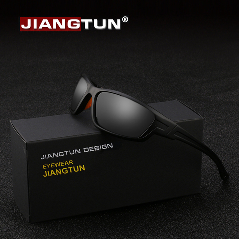 JIANGTUN TR90 100% polarizadas deporte gafas de sol hombres conducción gafas de sol de pesca UV400 de senderismo al aire libre tonos gafas JT8701 ► Foto 1/6