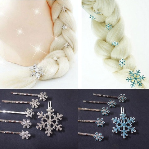 6 unids/set niñas horquillas de novia de pelo princesa cristal horquilla de copo de nieve de la joyería Regalo de Cumpleaños sombreros pasador ornamento Accesorios ► Foto 1/6