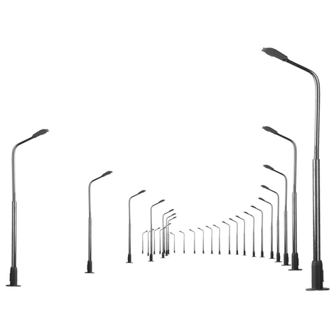 Lámpara de calle modelo de 8 cm de altura 10 piezas, iluminación individual para modelo de paisaje ferroviario ► Foto 1/1