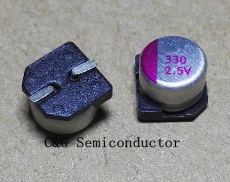 Condensador sólido para placa base, montaje URFACE, smd 6x6mm 2,5 V 330UF, 10 Uds. ► Foto 1/1