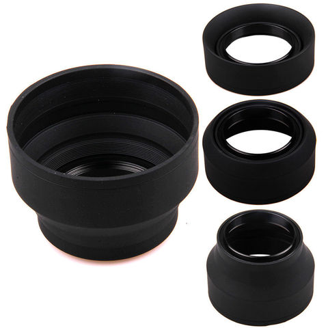 49mm 52mm 58mm 62mm 67mm 72mm 77mm 3-etapa caucho lentes capucha para Sony Canon Nikon ► Foto 1/4