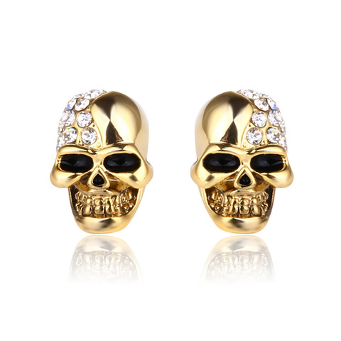 Pendientes de Calavera de Cristal para hombre y mujer, joyería de alta calidad con diamantes de imitación, estilo Rock Punk, Hip Hop, para fiesta ► Foto 1/5