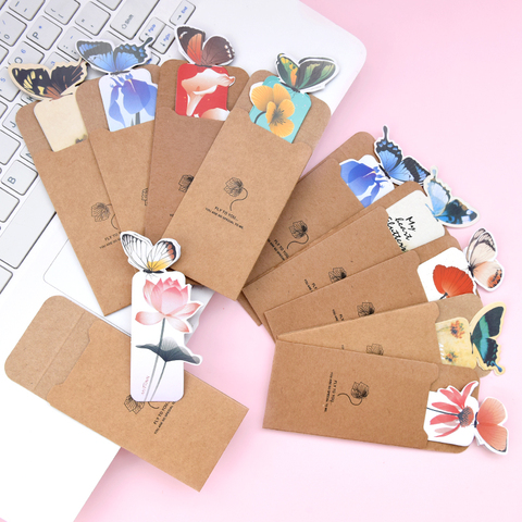 5 unids/lote Kawaii Animal mariposa marcapáginas de papel marca de libro creativo tarjetas decorativas de papel papelería escolar ► Foto 1/4