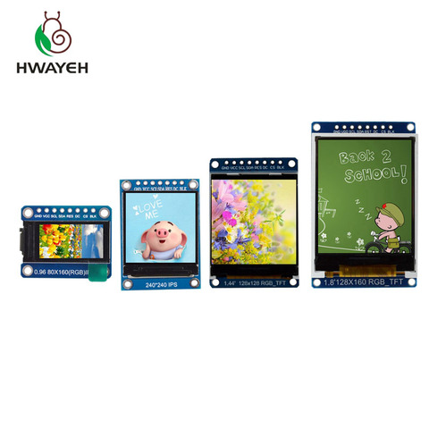HWAYEH pantalla TFT 0,96/1,3 pulgadas 1,44 de 1,8 pulgadas IPS 7P SPI HD 65K Color módulo LCD ST7735/ST7789 conducir IC * 80*160*240*240 ► Foto 1/6