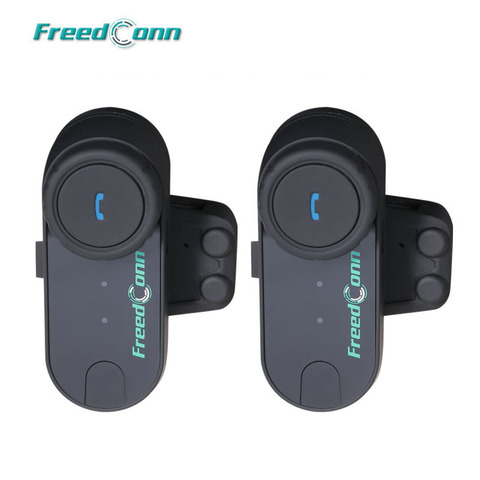 2 uds auricular FreedConn T-COM FM Bluetooth intercomunicador para casco de motocicleta Interphone auriculares + de micrófono para la máscara ► Foto 1/5