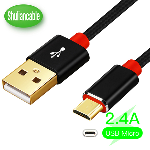 Shuliancable Cable Micro USB 2.4A de carga rápida Cable de datos USB para Samsung Huawei Xiaomi Redmi note LG Microusb Cable de cargador ► Foto 1/6