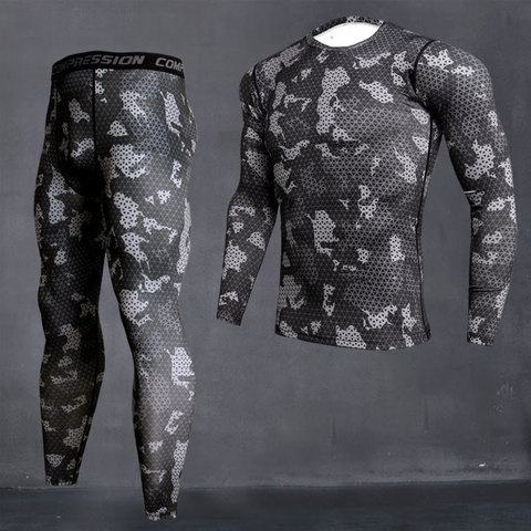 Conjunto de ropa interior térmica de camuflaje para hombre, ropa interior térmica larga de compresión para invierno ► Foto 1/6