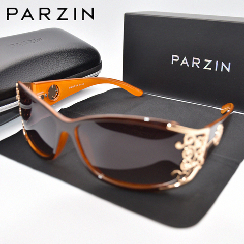 PARZIN-gafas de sol polarizadas para mujer, lentes de sol de lujo para conducir, clásicas, negras, con embalaje, PZ18 ► Foto 1/6