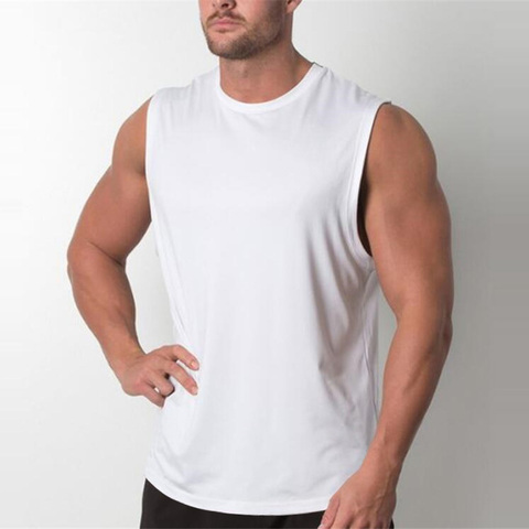 Camiseta deportiva sin mangas para hombre, chaleco de tirantes de color blanco para fitness y gimnasio, nueva colección ► Foto 1/6
