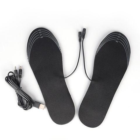 1 par USB plantillas climatizada eléctrica recargable de la batería caliente zapatos de invierno mantener caliente eléctricamente térmica plantilla ► Foto 1/6