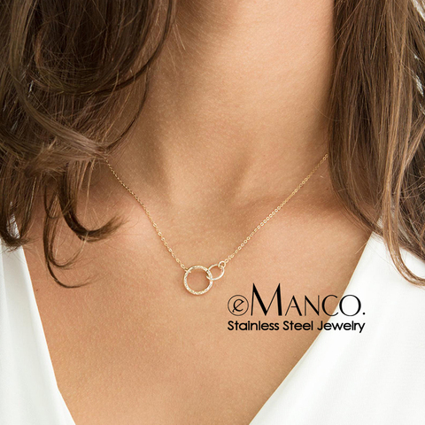 EManco collar de acero inoxidable COLLAR COLGANTE de las mujeres collares para las mujeres joyas de moda collar de amigo mejor kolye ► Foto 1/6