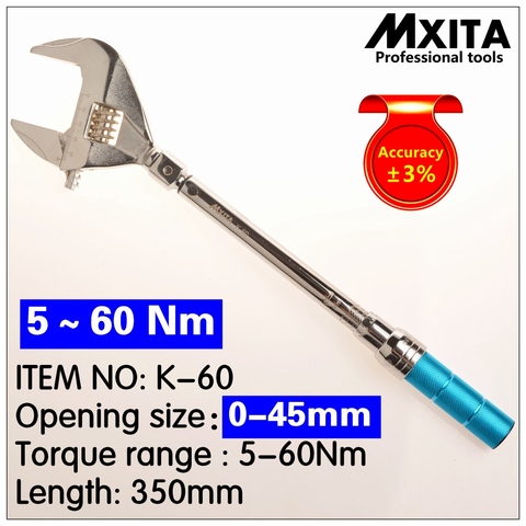 MXITA-llave dinamométrica de mano, llave intercambiable de precisión de 5-60nm, cabeza de inserción de 3%, 0-45mm, ajustable ► Foto 1/6