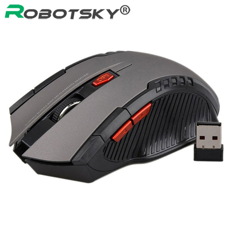 Ratón óptico para videojugador Robotsky de 2,4 GHz, ratón para ordenador portátil con receptor USB, ratón inalámbrico para videojuegos ► Foto 1/6