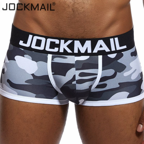 JOCKMAIL-Bóxer para hombre, ropa interior corta y suave, con estampado de camuflaje, sexy, bañador gay ► Foto 1/6