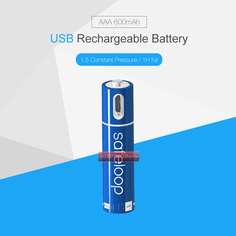 1pc AAA de 1,5 V 600mAh batería de la batería USB de carga rápida batería de polímero de litio recargable cargado por Cable Micro USB ► Foto 1/6